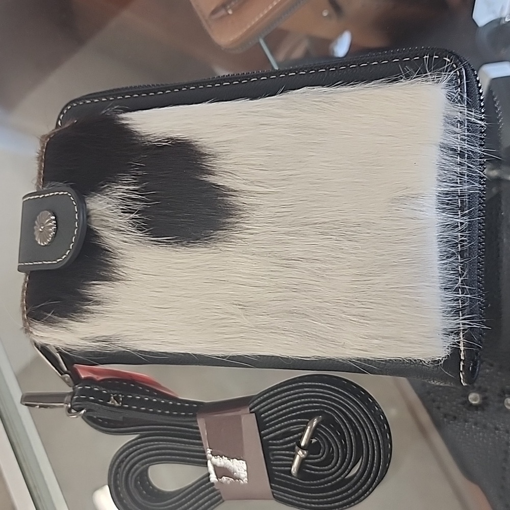 Genuine Hair-On Cowhide Phone Case Crossbody